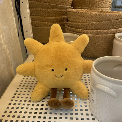 Smiling Sun and Moon Plush Pillow