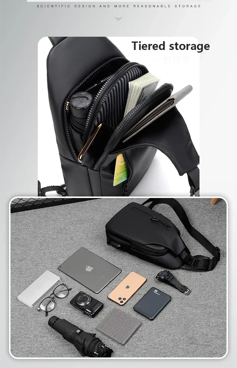 Waterproof Chest Bag With Usb Charging Interface
