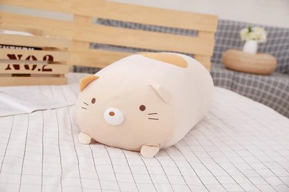 Huge Plush Animal Pillows - Adorable Cat, Piggy & Hamster Cushions