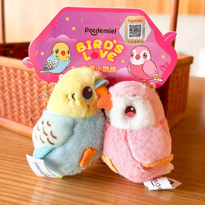 Kissing Couple Bird Plush Keychain Romantic Gift for Couples