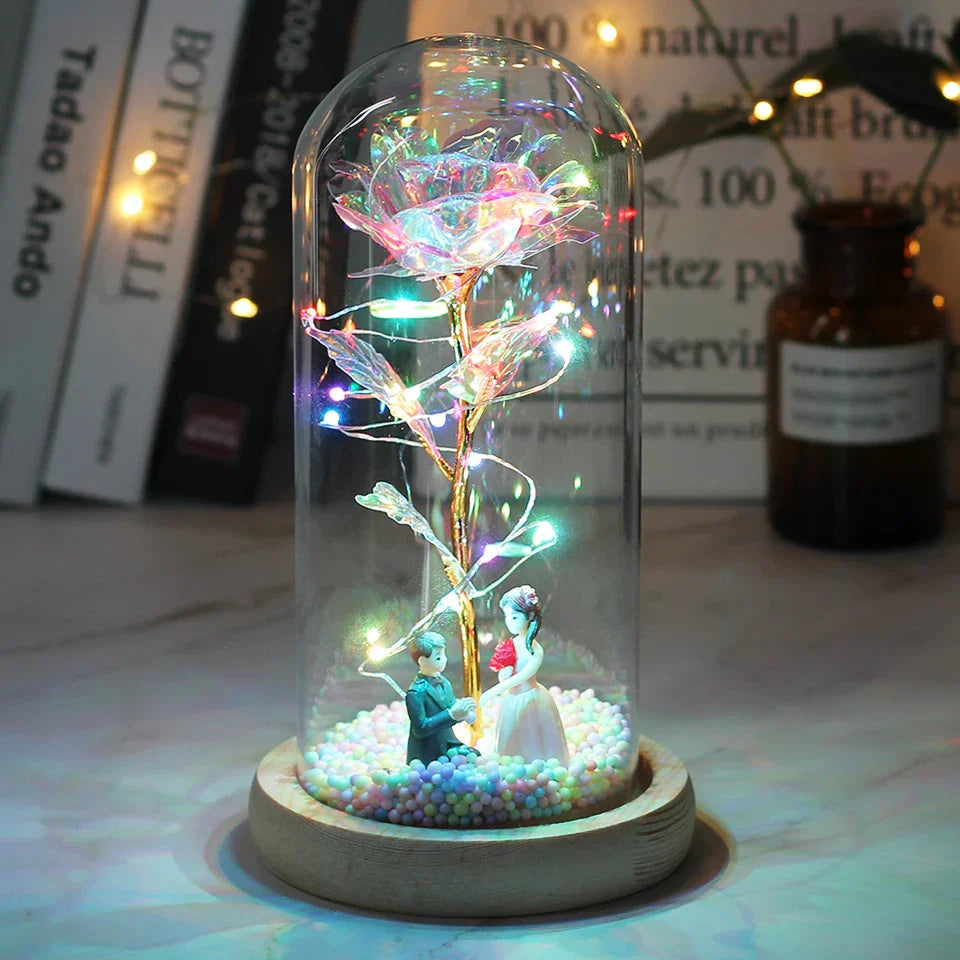 LED Enchanted Galaxy Rose in Dome - Romantic Gift