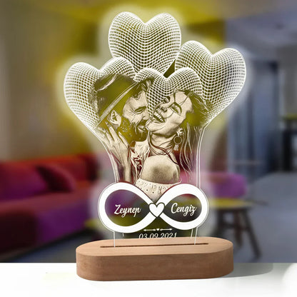 Personalized 3D Photo Night Light with Custom Text