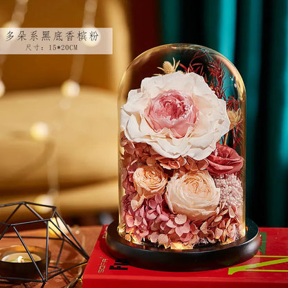 Eternal Rose Glass Dome Light Decor