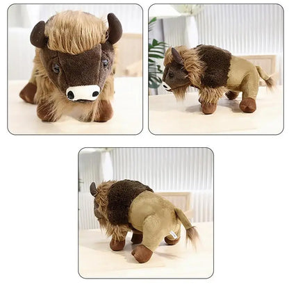 Brown Calf Highland Cow Plush Toy - Realistic & Soft Gift for Kids