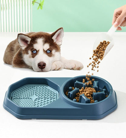 Dual Slow Feeder & Lick Mat Bowl