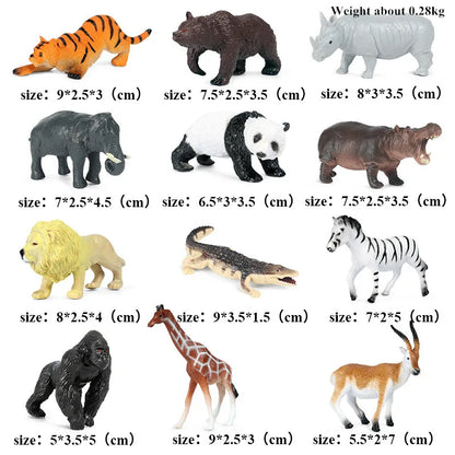 Montessori Miniature Lion Shark Horse Dinosaur Animals Model Set Action Figures
