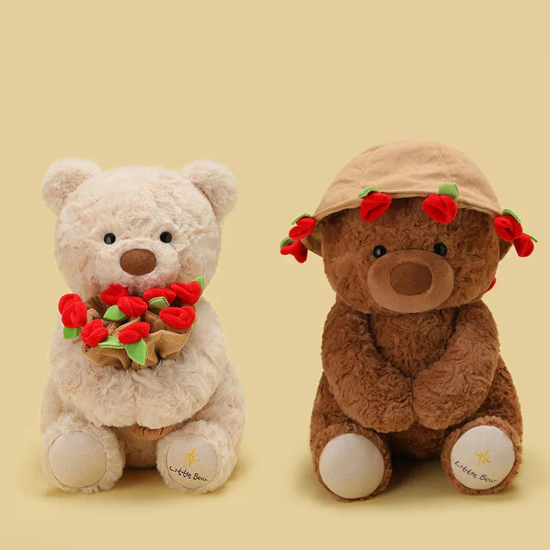 Teddy Bear with Roses Plush Toy Romantic Gift