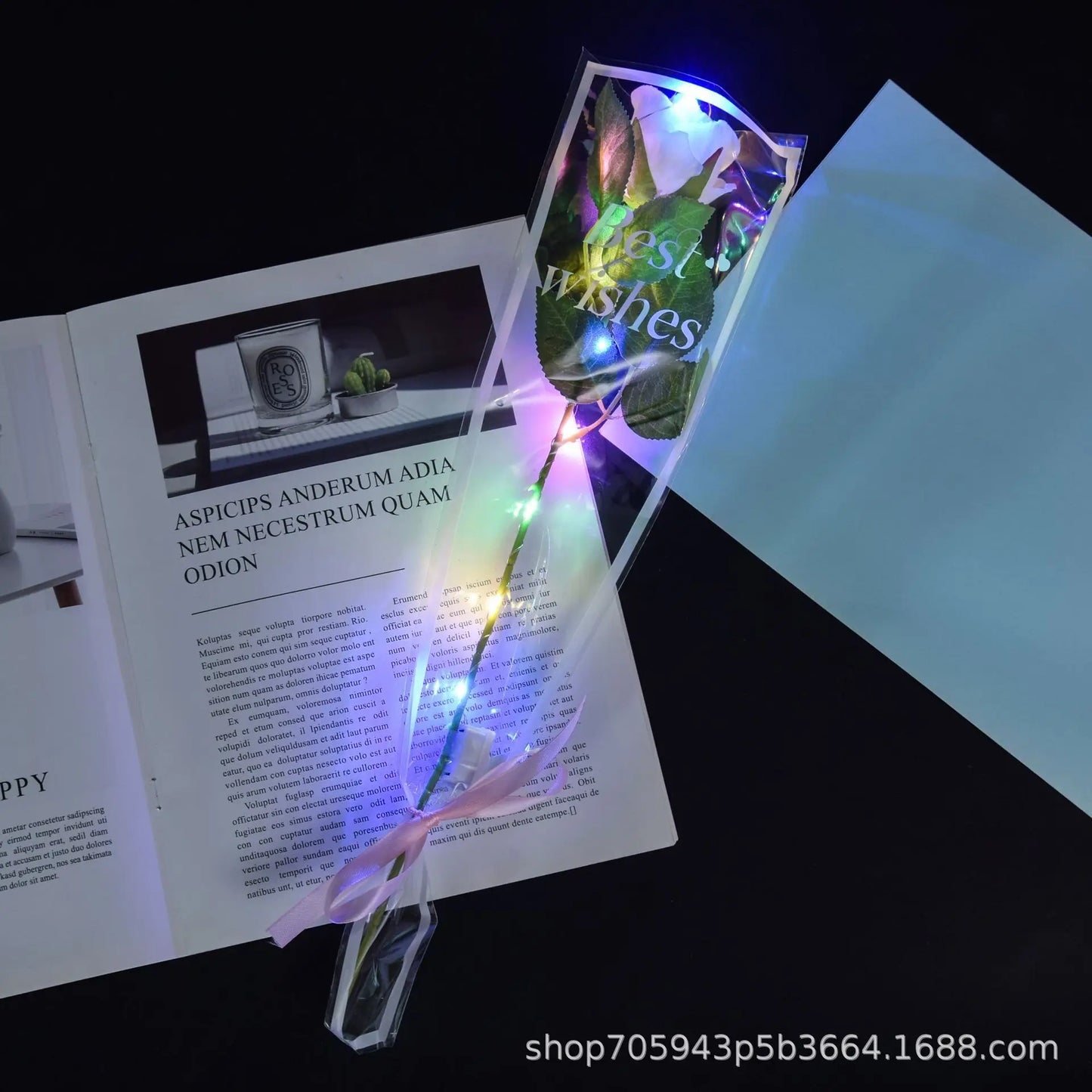 LED Light Up Rose Bouquet Decor