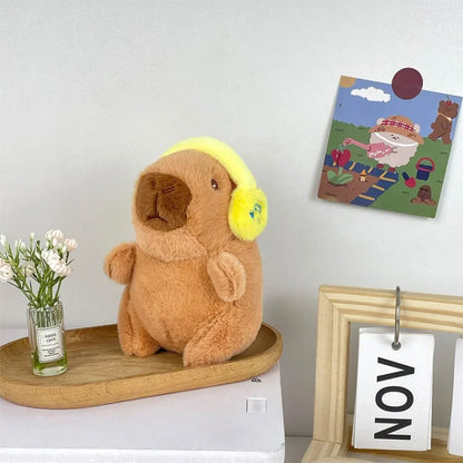 Capybara Plush Toy with Hoodie and Wings Mini Soft Stuffed Doll