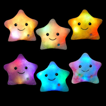 20CM Luminous Star Plush Toy Soft Glowing LED Cushion for Kids and Teens