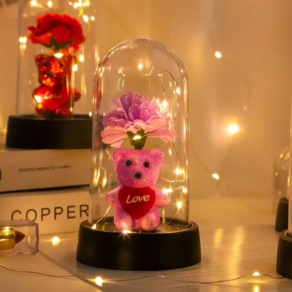 Eternal Rose LED Light in Glass Dome for Valentine's Day and Special Gifts