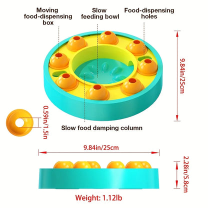 Interactive Dog Puzzle Toy - Spinning Food Dispenser