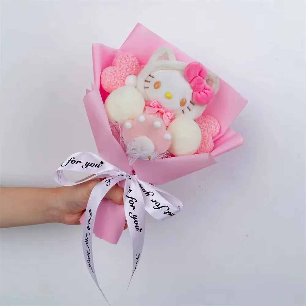 Anime Kuromi Hello Kitty Plush Doll Kawaii Bouquet Toy