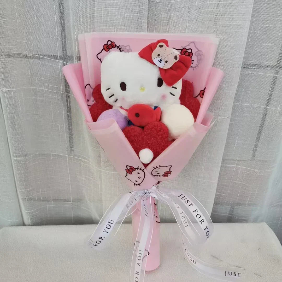 Anime Kuromi Hello Kitty Plush Doll Kawaii Bouquet Toy