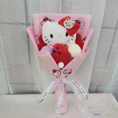 Anime Kuromi Hello Kitty Plush Doll Kawaii Bouquet Toy