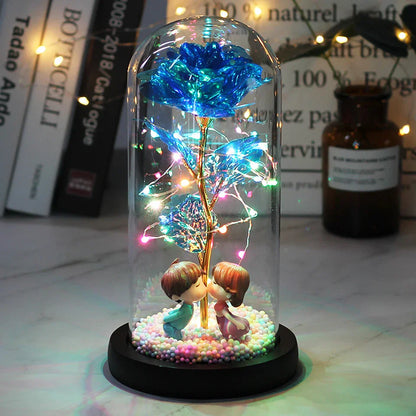 LED Enchanted Galaxy Rose in Dome - Romantic Gift