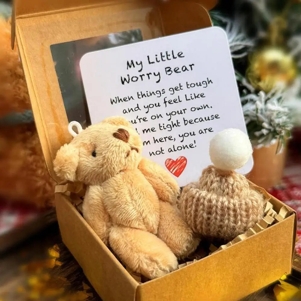 Mini Plush Teddy Bear Gift Box with Inspirational Card