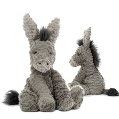 Cute Grey Donkey Plush Toy - Soft Stuffed Animal for Babies & Kids