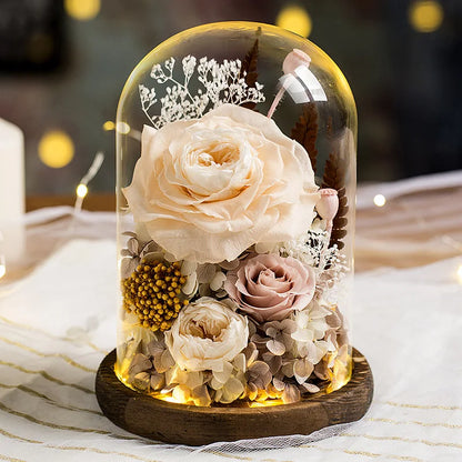 Eternal Rose Glass Dome Light Decor