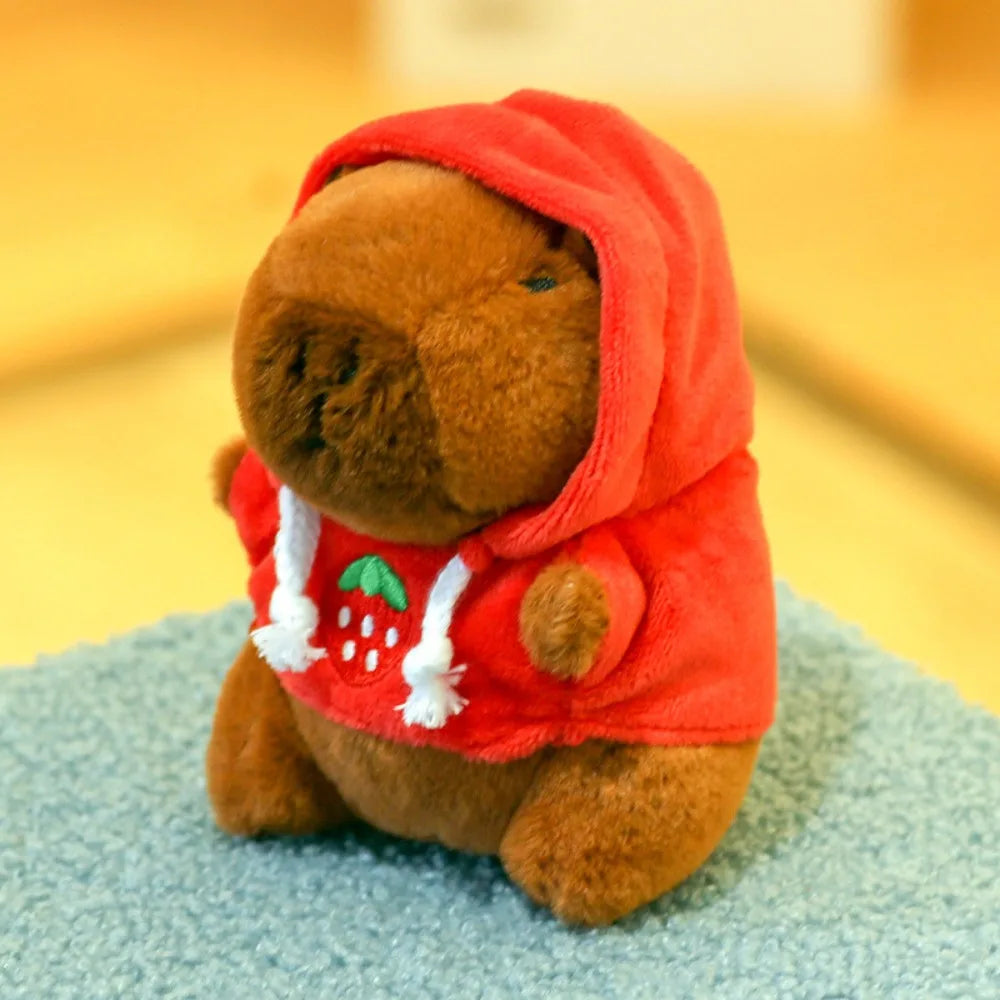 Capybara Plush Toy with Hoodie and Wings Mini Soft Stuffed Doll