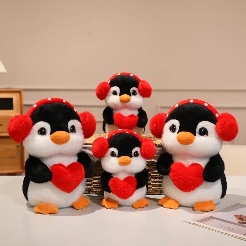 Love Penguin Plush Toy - Soft Stuffed Animal with Heart for Valentine's Day
