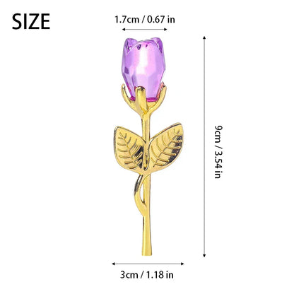 Crystal Rose Gold and Silver Artificial Flower Gift Box