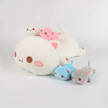 Adorable 47cm Mother Cat with 4 Mini Kittens - Perfect Gift for Kids!