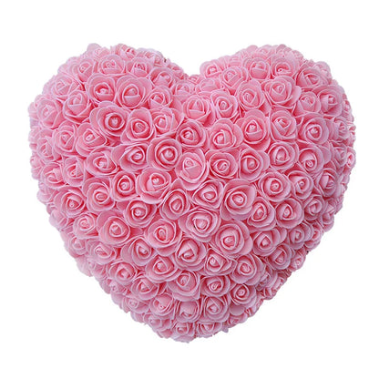 25cm Heart-Shaped Artificial Rose Bouquet for Valentine's Day, Wedding, and Home Decoration