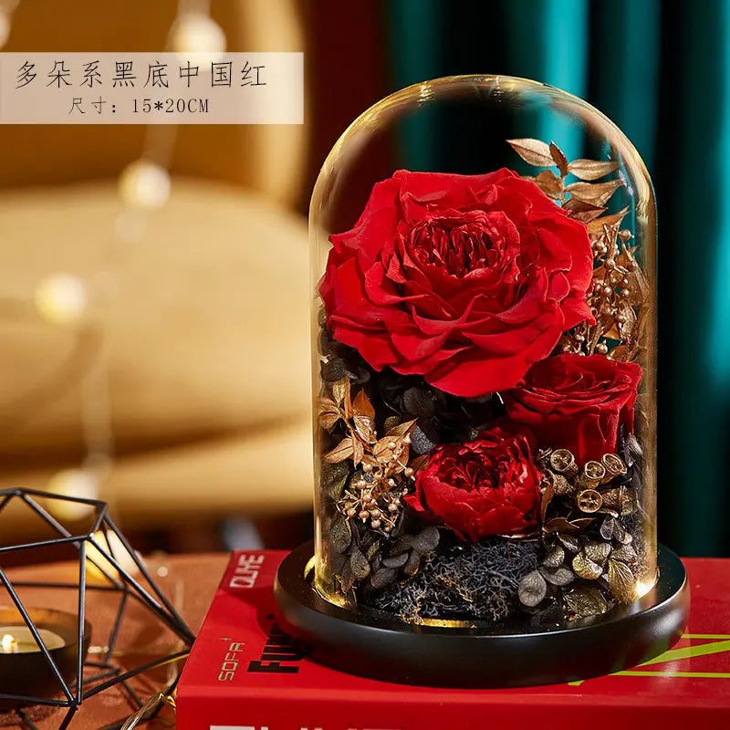 Eternal Rose Glass Dome Light Decor