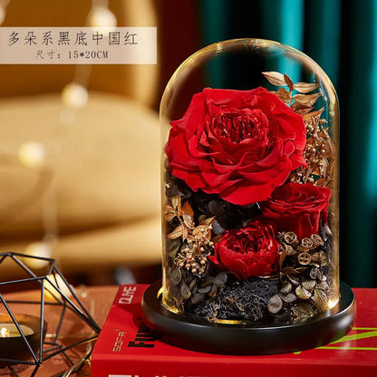 Eternal Rose Glass Dome Light Decor