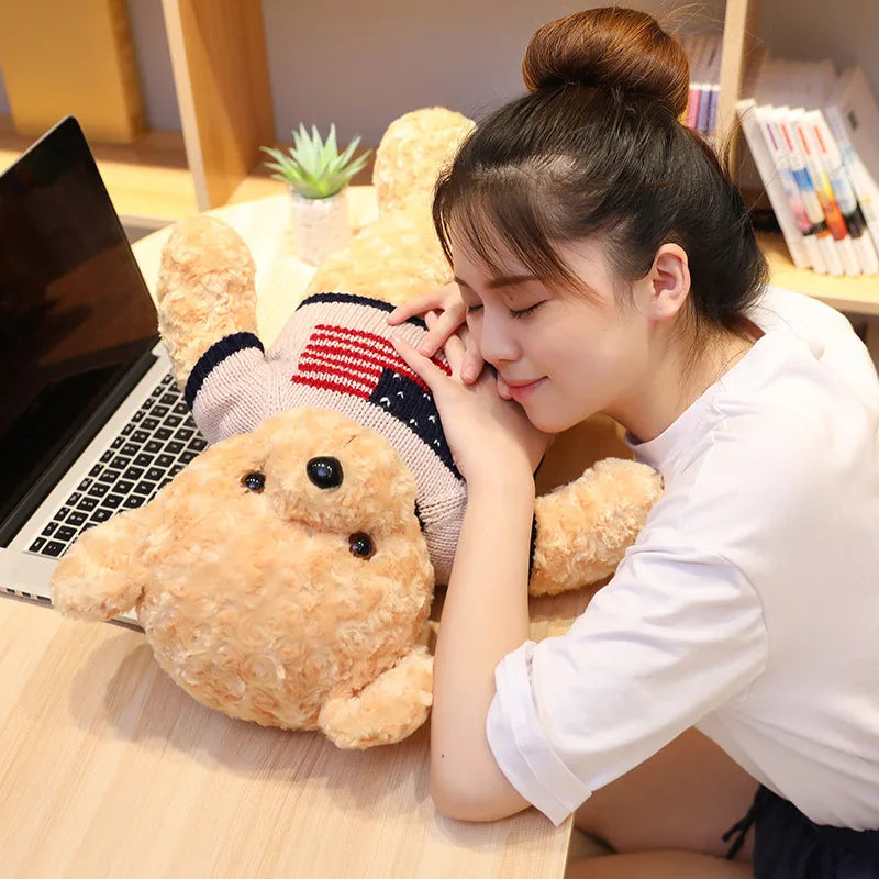 American Sweater Teddy Bear Plush Toy Soft Gift for Kids