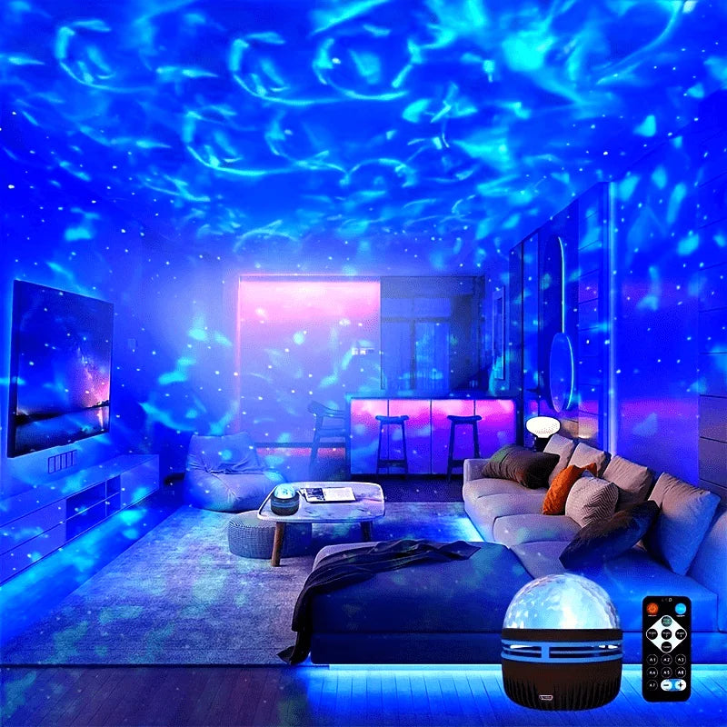 Starry Galaxy Ocean Wave Projector