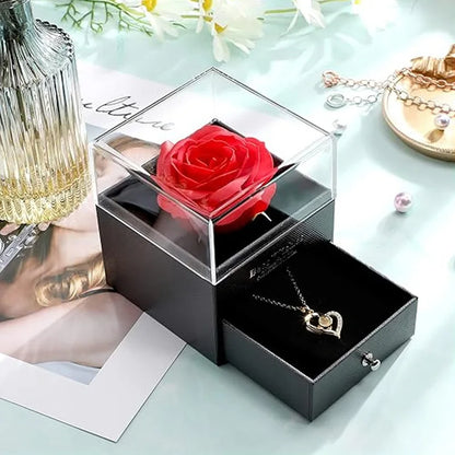 Red Eternal Rose Gift Box for Jewelry and Special Occasions