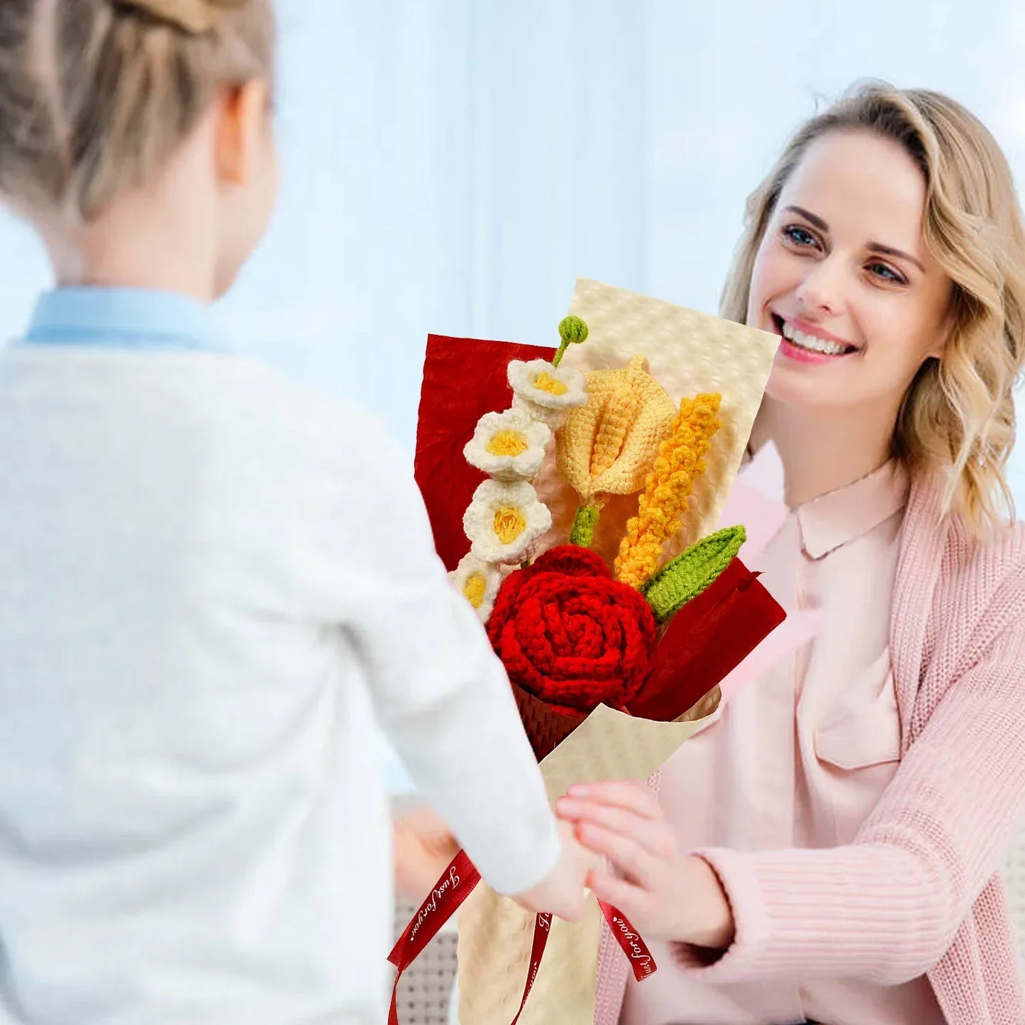 Handmade Crochet Red Rose Bouquet for Special Occasions