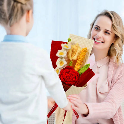 Handmade Crochet Red Rose Bouquet for Special Occasions