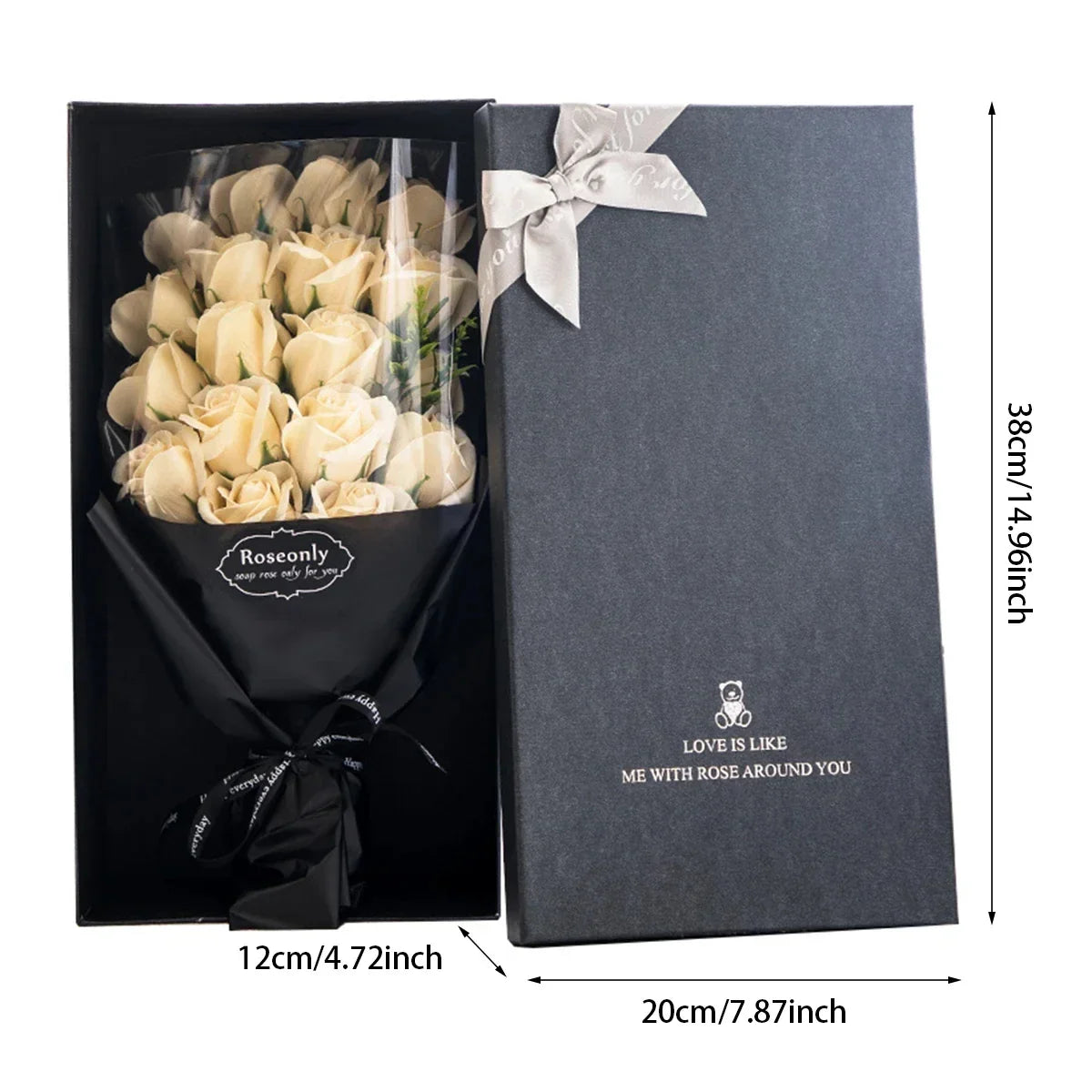 Artificial Soap Rose Bouquet in Gift Box for Valentine's Day and Special Occasions