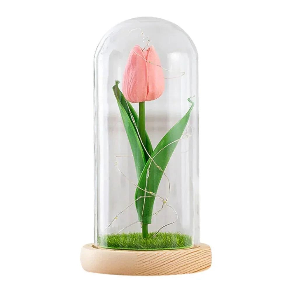 Led Glass Rose Tulip Ornament