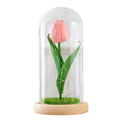 Led Glass Rose Tulip Ornament