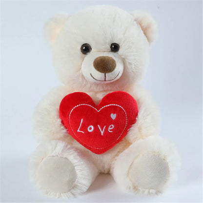 25cm Heart Bear Plush - Soft Stuffed Animal for Valentine's Day and Birthday Gifts