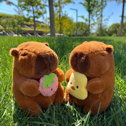 Cute 21cm Capybara Plush Toy - Fluffy Beach Style Stuffed Animal Gift