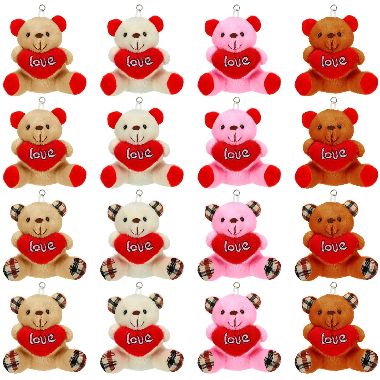 Valentine Small Plush Bear with Heart Soft Stuffed Toy