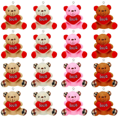 Valentine Small Plush Bear with Heart Soft Stuffed Toy