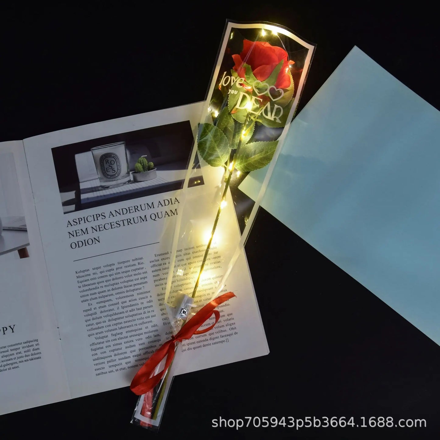LED Light Up Rose Bouquet Decor