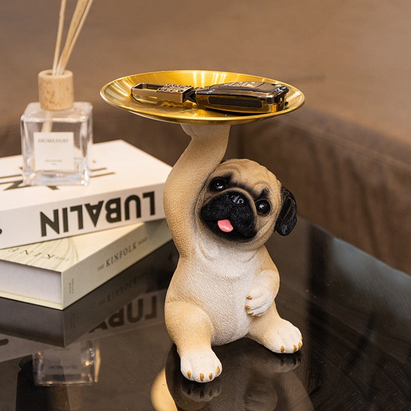 Pug Butler Statue