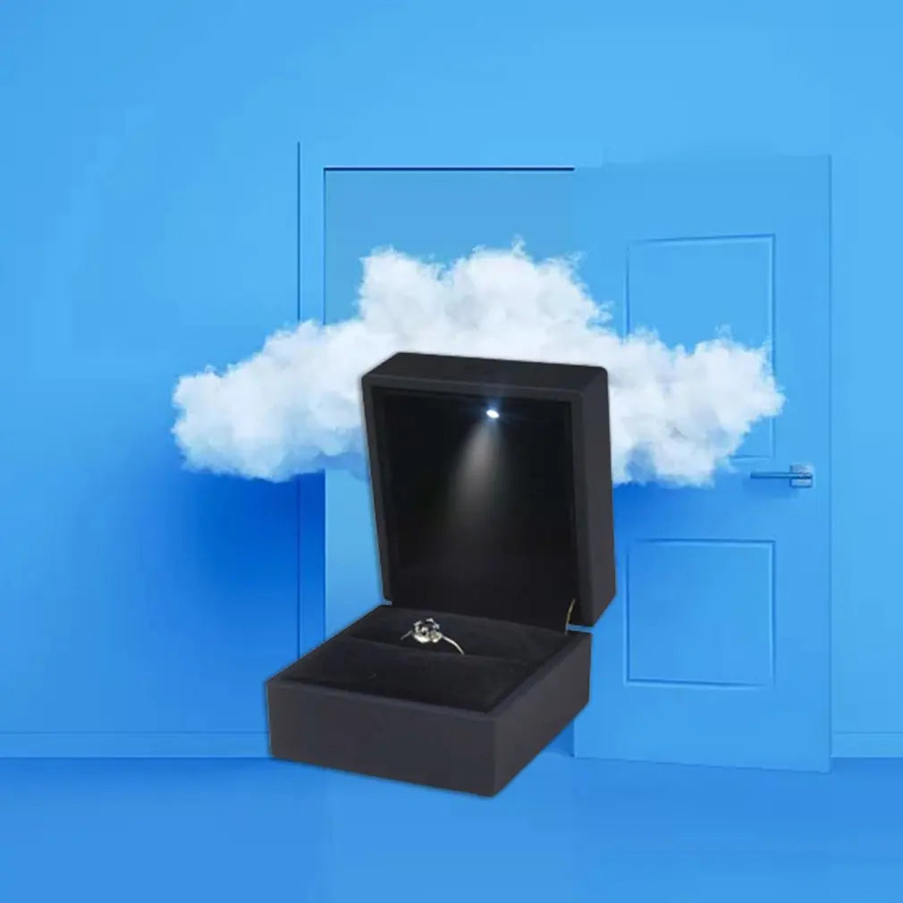 LED Light Ring Box Luxury Jewelry Case for Proposal