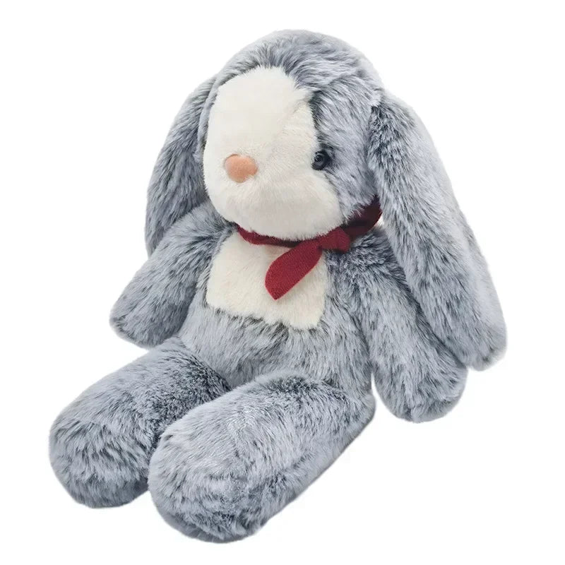 Soot Bonnie Rabbit Plush Doll - Soothing Companion with Red Ribbon