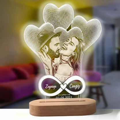 Personalized 3D Photo Night Light with Custom Text