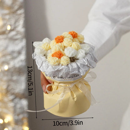 Hand-Woven Rose Flower Bouquet Artificial Flowers for Birthday and Valentine's Day
