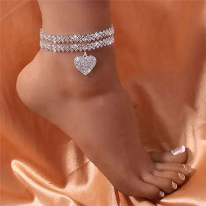 Rhinestone Chain Anklet Bracelet