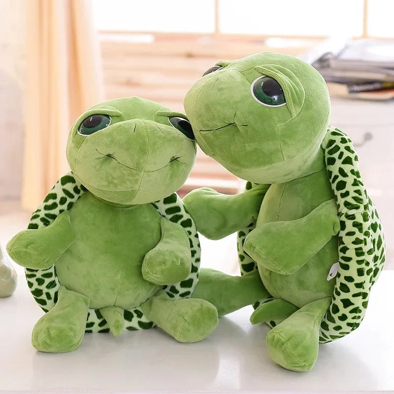 Cute Super Green Big Eyes Plush Tortoise Toy - Perfect Baby Gift!